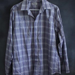 Men’s Kelvin Klein Button Down Shirt, Lilac & White stripes, Slim Fit